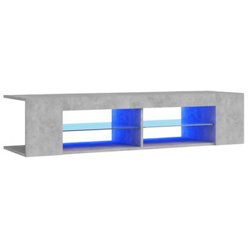 Mueble De Tv Con Luces Led Gris Hormigón 135x39x30 Cm Vidaxl