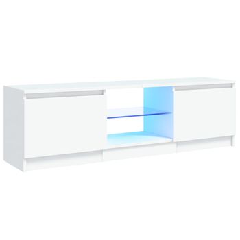 Mueble Para Tv Con Luces Led Blanco 120x30x35,5 Cm Vidaxl