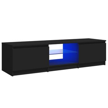 Mueble Para Tv Con Luces Led Negro 140x40x35,5 Cm Vidaxl