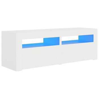 Mueble Para Tv Con Luces Led Blanco 120x35x40 Cm Vidaxl