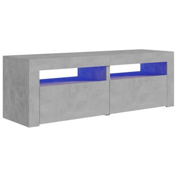 Mueble De Tv Con Luces Led Gris Hormigón 120x35x40 Cm Vidaxl