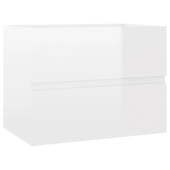 Mueble De Lavabo Madera Ingeniería Blanco Brillo 60x38,5x45 Cm Vidaxl