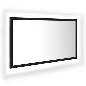 Espejo Baño Led Negro Acrílico 80x8,5x37 Cm Vidaxl