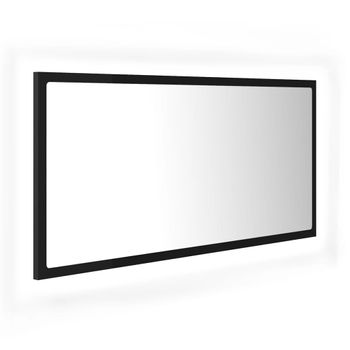 Espejo De Baño Led Acrílico Negro Brillo 90x8,5x37 Cm Vidaxl