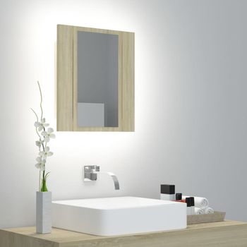 Armario Espejo De Baño Con Luz Led Blanco 100x12x45 Cm Vidaxl con