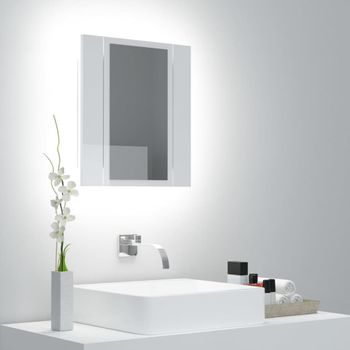 Armario de baño con espejo LED negro brillante 80x12x68 cm