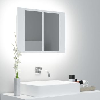 Armario Espejo De Baño Con Luz Led Blanco 100x12x45 Cm Vidaxl con