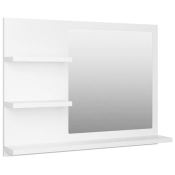 Espejo De Baño Madera Contrachapada Blanco 60x10,5x45 Cm Vidaxl