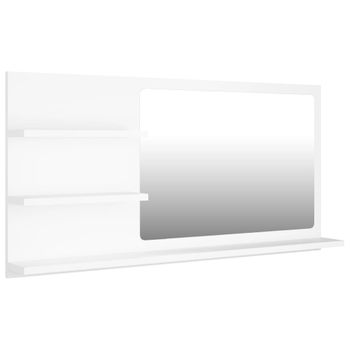 Espejo De Baño Madera Contrachapada Blanco 90x10,5x45 Cm Vidaxl