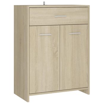 Armario De Baño Madera Contrachapada Roble Sonoma 60x33x80 Cm Vidaxl