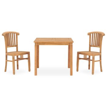 Conjunto De Comedor De Jardín 3 Piezas Madera Maciza De Teca Vidaxl