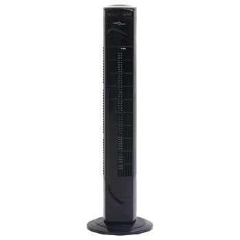 Ventilador De Torre Con Mando Y Temporizador Φ24x80 Cm Negro Vidaxl
