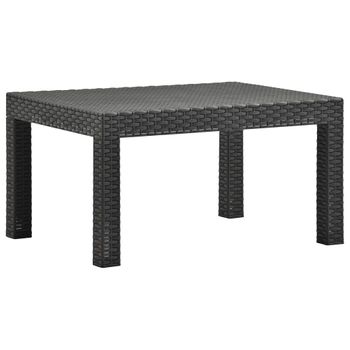 Mesa De Jardín Pp Ratán Gris Antracita 58x58x41 Cm Vidaxl