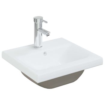 Lavabo Empotrado Con Grifo Cerámica Blanco 42x39x18 Cm Vidaxl