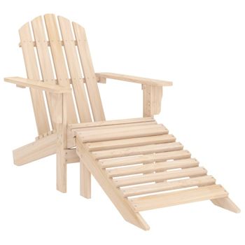 Silla De Jardã­n Adirondack Con Otomana Madera Maciza De Abeto Vidaxl