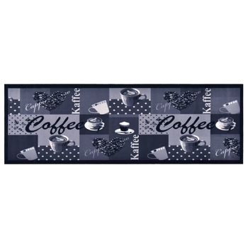 Alfombra De Cocina Lavable Coffee Azul 60x300 Cm Vidaxl