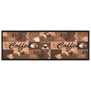 Alfombra De Cocina Lavable Coffee Marrón 45x150 Cm Vidaxl