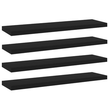 Rogal Estantes Para Estantería 4 Uds Aglomerado Negro 40x10x1,5 Cm Rogal