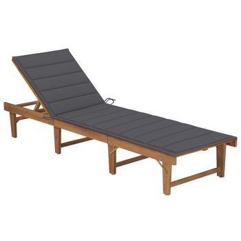 vidaXL Tumbona plegable de madera con mesa auxiliar (44253) desde 183,91 €