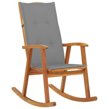 Silla Mecedora Con Cojines Madera Maciza De Acacia Vidaxl