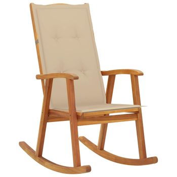 Silla Mecedora Con Cojines Madera Maciza De Acacia Vidaxl