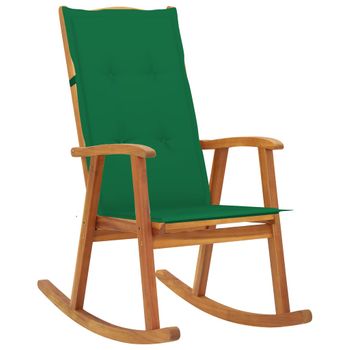 Silla Mecedora Con Cojines Madera Maciza De Acacia Vidaxl