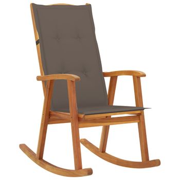 Silla Mecedora Con Cojines Madera Maciza De Acacia Vidaxl