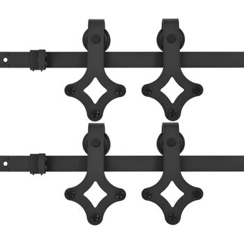 Kit De Herrajes Para Puertas Correderas Skien Acero Negro 200cm Vidaxl con  Ofertas en Carrefour