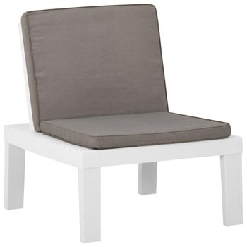 Silla De Jardín Con Cojã­n Plástico Blanco Vidaxl