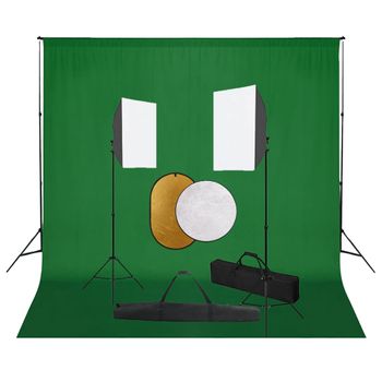 Kit De Estudio Fotográfico Con Luces Softbox, Fondo Y Reflector Vidaxl