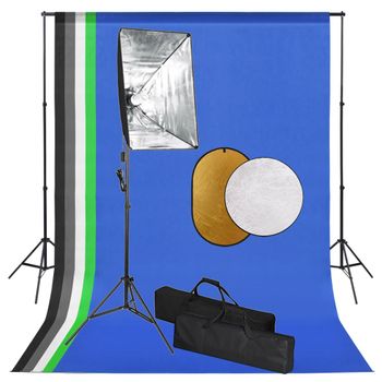 Kit De Estudio Fotográfico Con Luces Softbox Fondo Y Reflector Vidaxl