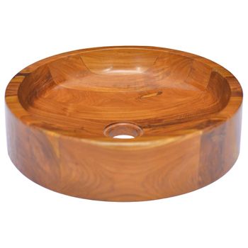 Lavabo De Madera Maciza De Teca Φ40x10 Cm Vidaxl