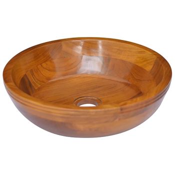 Lavabo De Madera Maciza De Teca Φ40x10 Cm Vidaxl