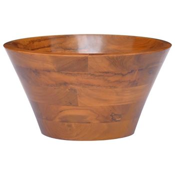 Lavabo De Madera Maciza De Teca Φ40x20 Cm Vidaxl