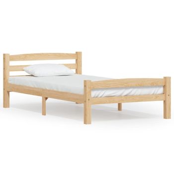 Estructura De Cama De Madera Maciza De Pino 100x200 Cm Vidaxl