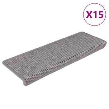 Alfombrilla Autoadhesiva Escalera Sisal 15 Uds 65x21x4 Cm Vidaxl