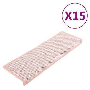 Alfombrilla Autoadhesiva Escalera Sisal 15 Uds Roja 65x21x4 Cm Vidaxl