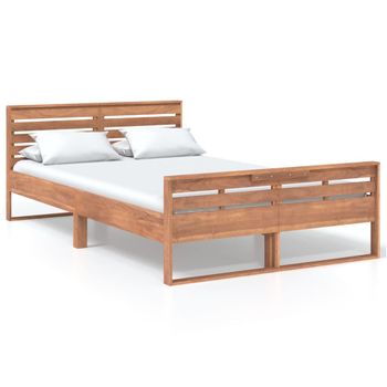 Estructura De Cama De Madera Maciza De Teca 120x200 Cm Vidaxl