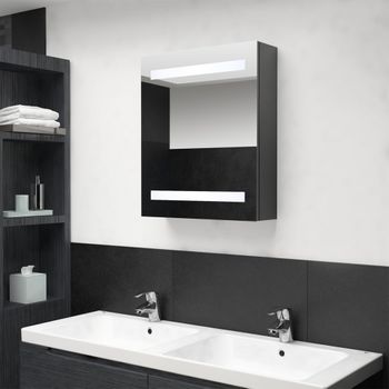 Rogal Armario De Baño Con Espejo Led Gris 50x14x60 Cm Rogal