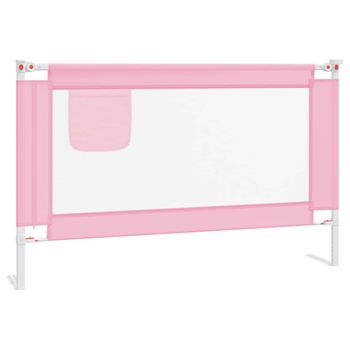 Barandilla De Seguridad Cama De Niño Rosa Tela 120x25 Cm Vidaxl