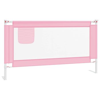 Barandilla De Seguridad Cama De Niño Rosa Tela 150x25 Cm Vidaxl