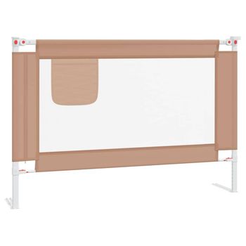 Barandilla De Seguridad Cama De Niño Taupe Tela 100x25 Cm Vidaxl