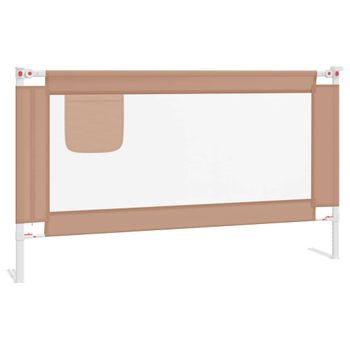 Barandilla De Seguridad Cama De Niño Gris Taupe Tela 140x25 Cm Vidaxl