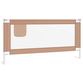 Barandilla De Seguridad Cama De Niño Taupe Tela 180x25 Cm Vidaxl