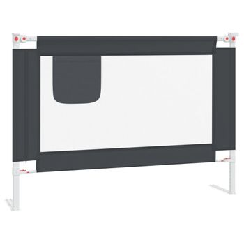 Barandilla De Seguridad Cama De Niño Tela Gris Oscuro 90x25 Cm Vidaxl