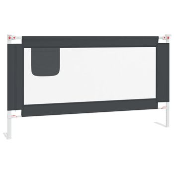 Barandilla De Seguridad Cama De Niño Gris Oscuro Tela 150x25 Cm Vidaxl