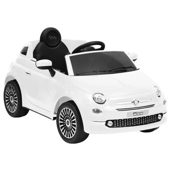 Coche Correpasillos Eléctrico Fiat 500 Blanco Vidaxl