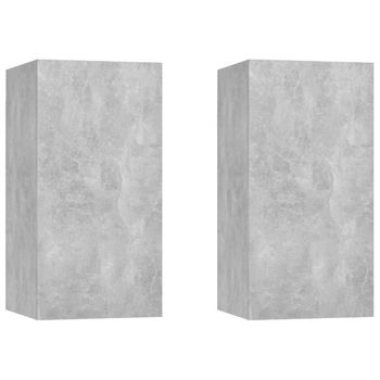 Muebles Para Tv 2 Uds Contrachapada Gris Hormigón 30,5x30x60 Cm Vidaxl