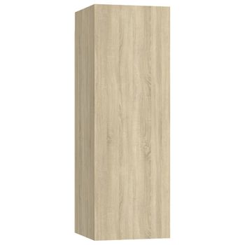 Mueble De Tv Madera Contrachapada Color Roble 30,5x30x90 Cm Vidaxl