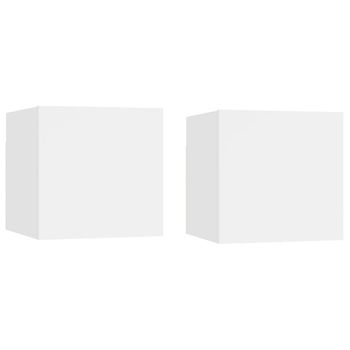 Muebles De Pared Para Tv 2 Uds Blanco 30,5x30x30 Cm Vidaxl